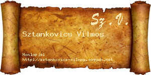 Sztankovics Vilmos névjegykártya